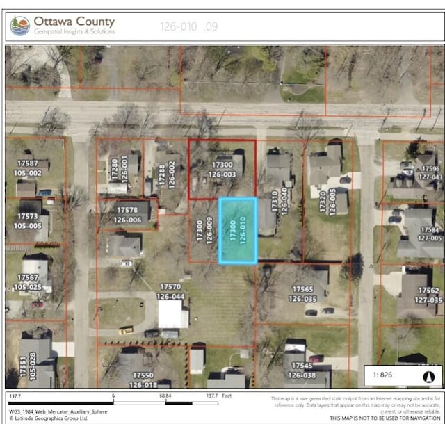 map of property location with property boundaries highlighted