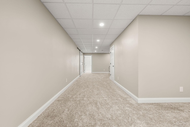 5353 N Graham Rd, Freeland, MI 48623 - corridor featuring carpet, recessed lighting, a drop ceiling, and baseboards