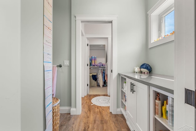 5353 N Graham Rd, Freeland, MI 48623 - hallway with wood finished floors and baseboards