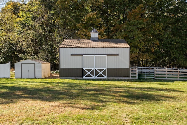 view of shed