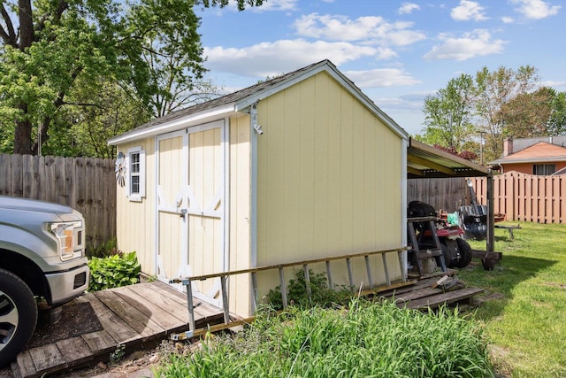 view of shed