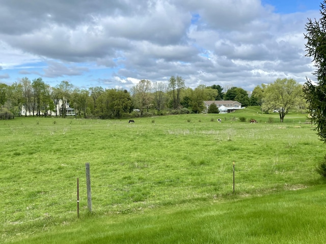 view of yard featuring a view of rural / pastoral area