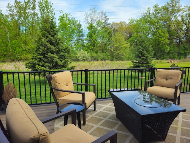 24864 Christina Dr, Flat Rock, MI 48134 - wooden deck featuring a yard