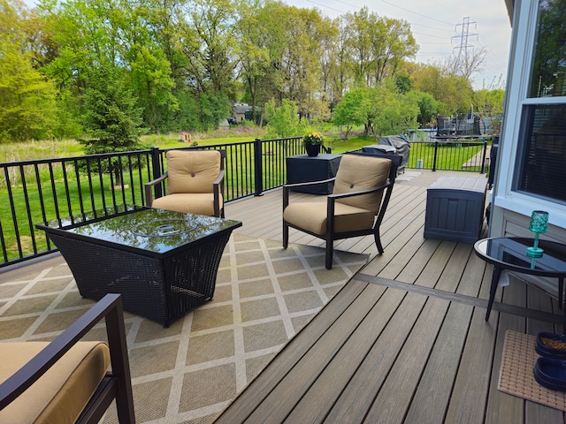 24864 Christina Dr, Flat Rock, MI 48134 - deck featuring view of wooded area