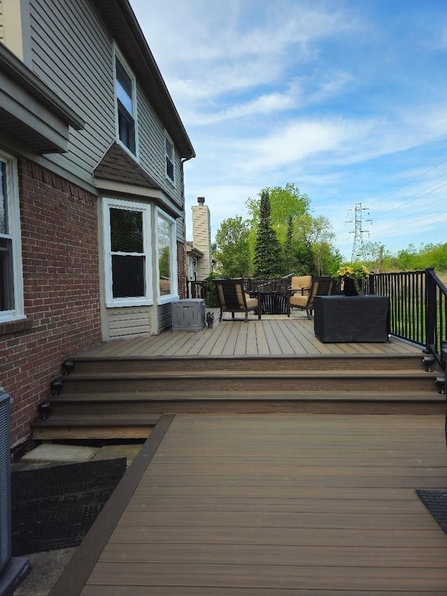 24864 Christina Dr, Flat Rock, MI 48134 - wooden terrace featuring an outdoor hangout area
