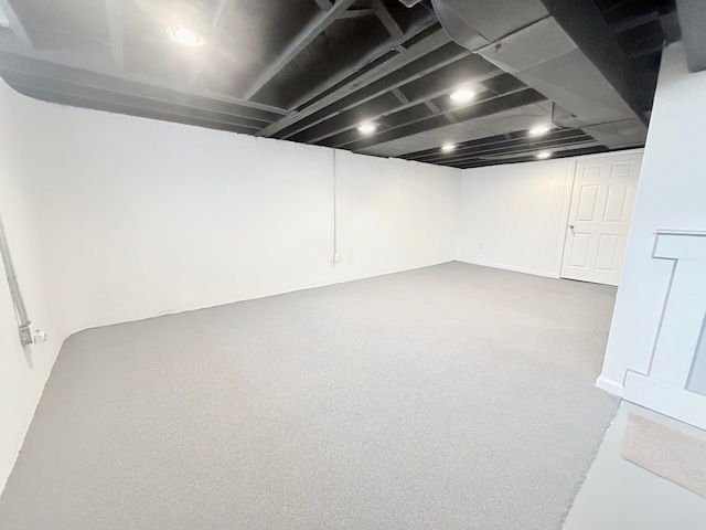 view of finished below grade area