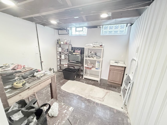view of basement
