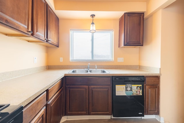 4770 Matthew St, Westland, MI 48186 - kitchen with dishwasher, a sink, light countertops, and pendant lighting
