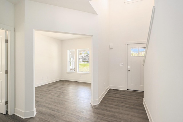 15250 Alister Mackenzie Ave, Augusta, MI 49012 - foyer entrance featuring dark wood-style flooring and baseboards