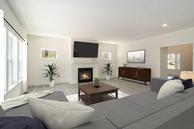 15250 Alister Mackenzie Ave, Augusta, MI 49012 - living room with plenty of natural light, light wood-style floors, and recessed lighting