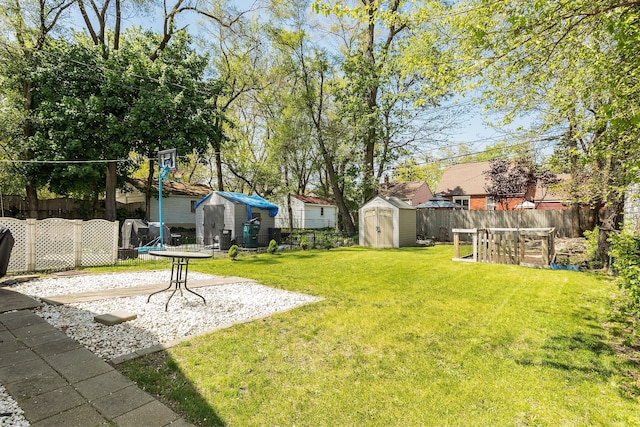 1342 Bertha St, Ferndale, MI 48220 - view of yard featuring a storage shed, a patio, and an outdoor structure