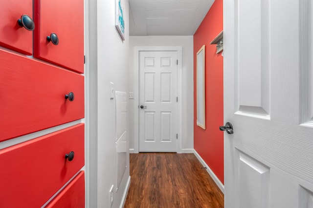 116 Silver St, Reading, MI 49274 - doorway with dark wood-style floors and baseboards