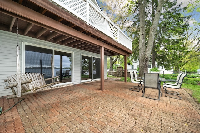 10194 Elmcrest Rd, Whitmore Lake, MI 48189 - view of patio / terrace featuring fence and outdoor dining area