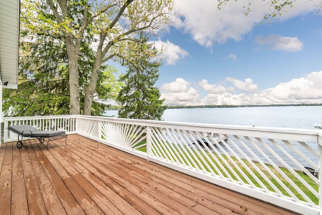10194 Elmcrest Rd, Whitmore Lake, MI 48189 - deck featuring a water view