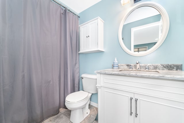 10194 Elmcrest Rd, Whitmore Lake, MI 48189 - full bathroom featuring toilet, vanity, and a shower with curtain