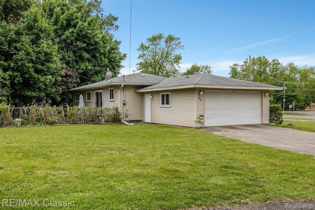 94 Crescent Lake Rd, Waterford, MI 48327 - view of front facade with a front yard, an attached garage, and concrete driveway