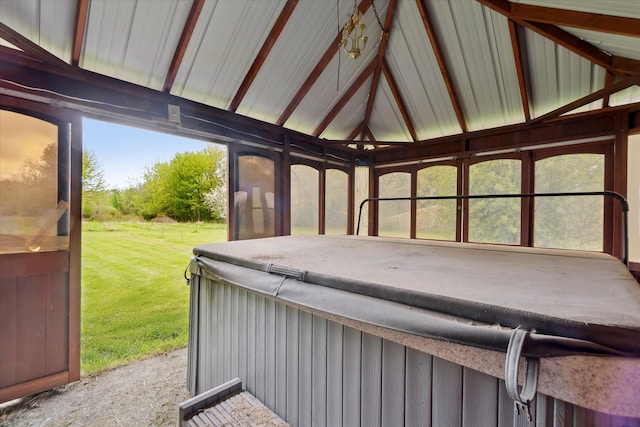 7244 Neff Rd, Mount Morris, MI 48458 - interior space with an indoor hot tub, a yard, and a gazebo