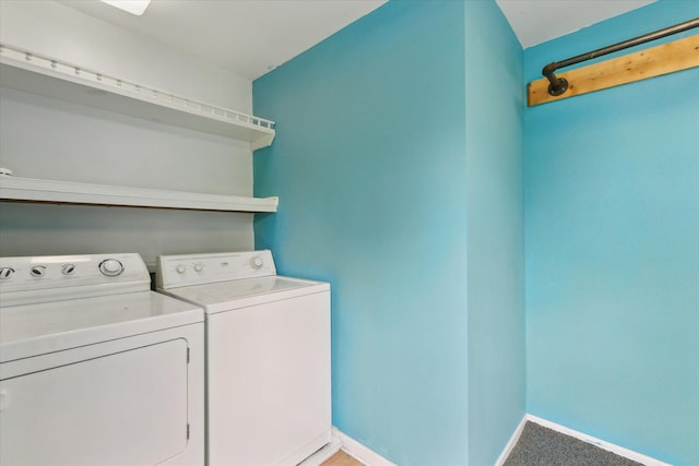 7244 Neff Rd, Mount Morris, MI 48458 - clothes washing area featuring independent washer and dryer and baseboards