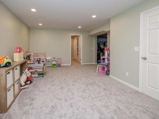 59376 Silvergrass Ave, Mattawan, MI 49071 - recreation room with carpet flooring, recessed lighting, and baseboards
