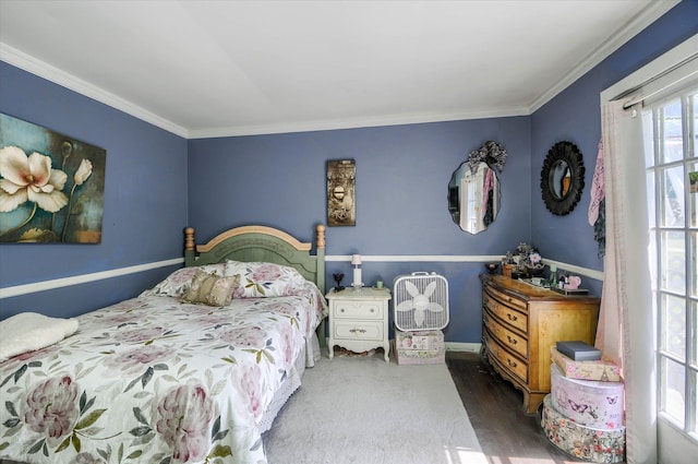 10186 Carlee June Dr, Fenton, MI 48430 - bedroom with ornamental molding, baseboards, and wood finished floors