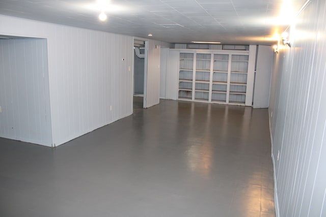 view of finished basement