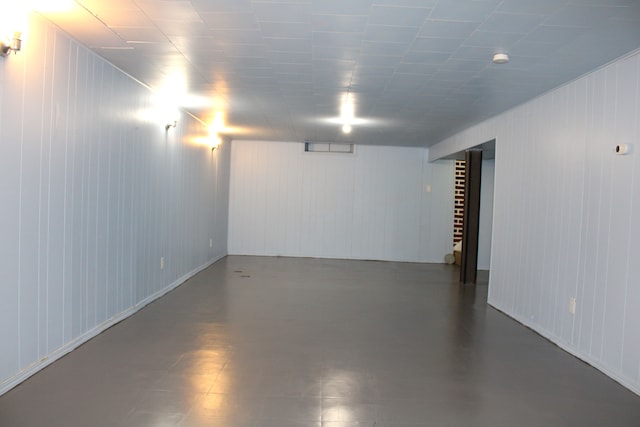 view of finished basement