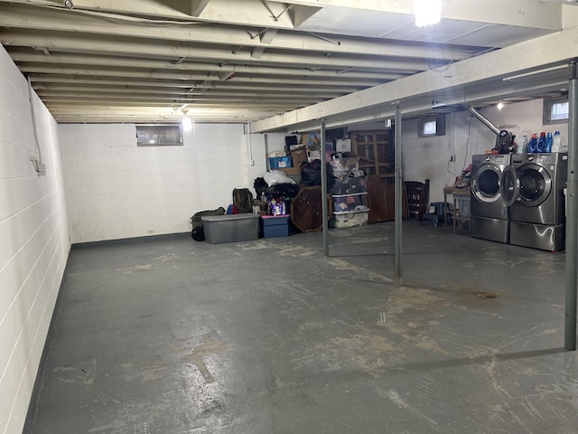 29 Douglas Ave, Coldwater, MI 49036 - unfinished basement featuring washer and dryer