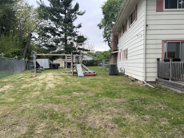 29 Douglas Ave, Coldwater, MI 49036 - view of yard with a playground and central AC unit