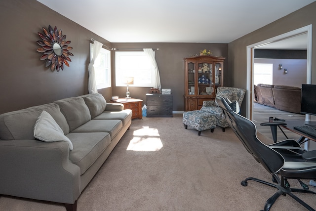472 Central St, Marysville, MI 48040 - carpeted living room featuring an office area