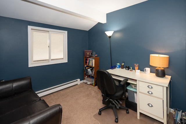 472 Central St, Marysville, MI 48040 - office featuring a baseboard heating unit and carpet flooring
