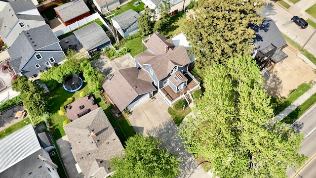 aerial view of residential area