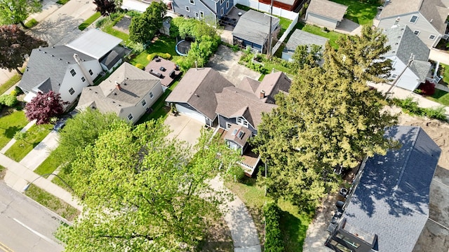 aerial view of residential area