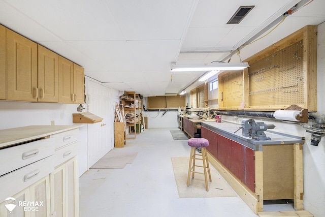 kitchen featuring light countertops