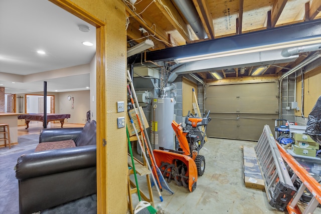 343 Shotwell, White Lake, MI 48386 - garage with water heater and recessed lighting