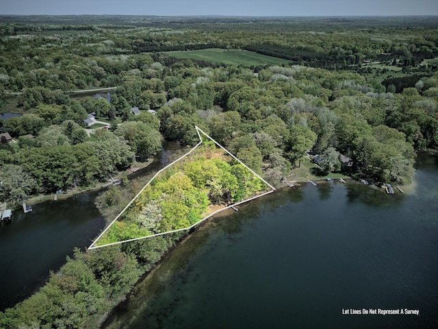 15065 Becker Dr, Mecosta, MI 49332 - view of property location with a nearby body of water, a heavily wooded area, and property parcel outlined