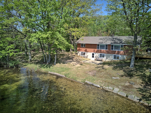 15065 Becker Dr, Mecosta, MI 49332 - rear view of house with a wooden deck