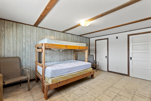15065 Becker Dr, Mecosta, MI 49332 - bedroom with wood walls and light flooring