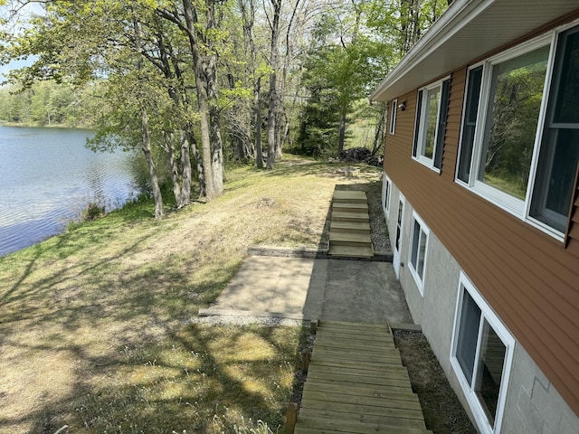 15065 Becker Dr, Mecosta, MI 49332 - view of yard with a water view and a patio