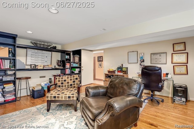 21838 Van K Dr, Grosse Pointe Woods, MI 48236 - home office with wood finished floors and recessed lighting