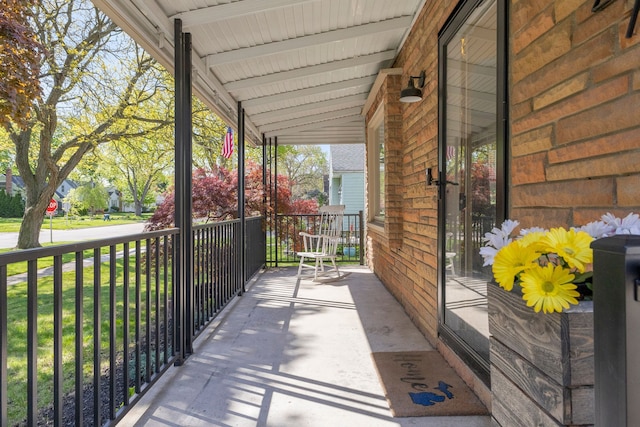 view of patio featuring covered porch