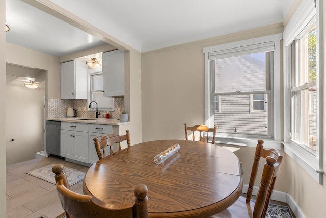 dining room featuring light wood finished floors