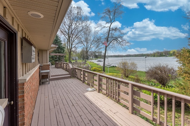 1366 E Coon Lake Rd, Howell, MI 48843 - deck with a water view
