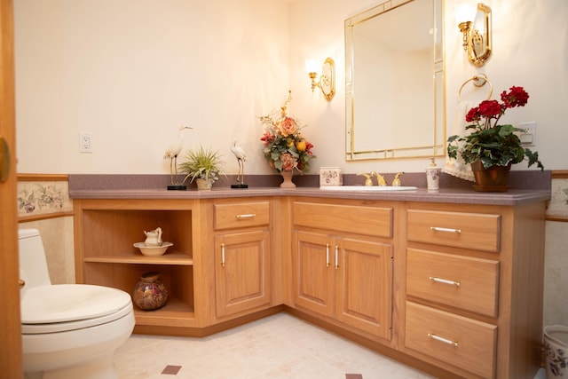2865 Vw Ave E, Vicksburg, MI 49097 - bathroom with toilet, vanity, and tile patterned flooring