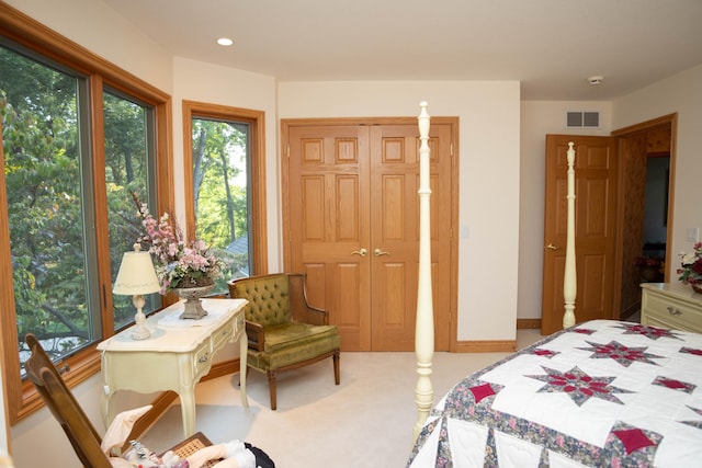 2865 Vw Ave E, Vicksburg, MI 49097 - carpeted bedroom with multiple windows, a closet, and recessed lighting