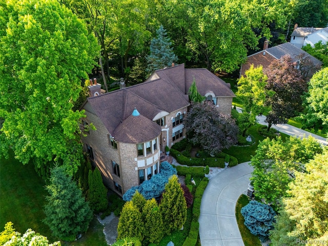 7310 Sandy Creek Ln, Bloomfield Hills, MI 48301 - aerial view of property and surrounding area