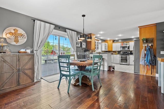 15974 Rustic Ln S, Vicksburg, MI 49097 - dining space featuring hardwood / wood-style flooring and recessed lighting