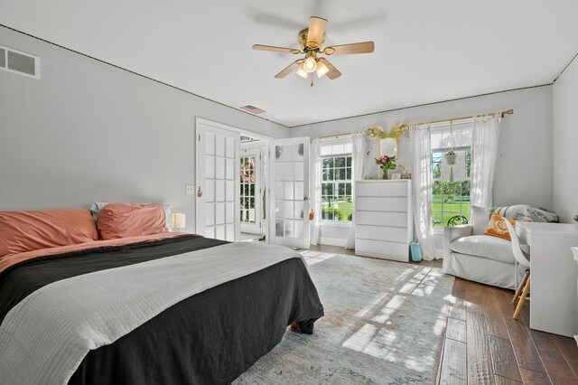 15974 Rustic Ln S, Vicksburg, MI 49097 - bedroom with wood-type flooring and ceiling fan