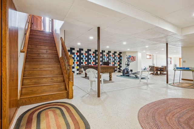6125 Alber Rd, Saline, MI 48176 - rec room featuring billiards table and recessed lighting