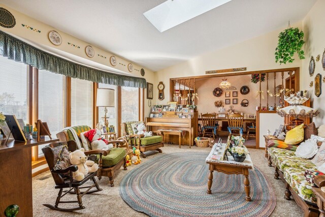 6125 Alber Rd, Saline, MI 48176 - living area featuring a skylight and carpet floors