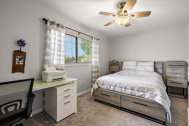 16046 Holz Dr Unit 48, Southgate, MI 48195 - carpeted bedroom featuring baseboards, an office area, and ceiling fan